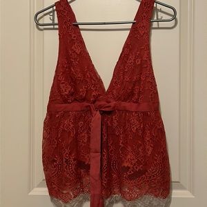 Free People Chante lace tank top. NWT. Size small. Frenchie kiss color